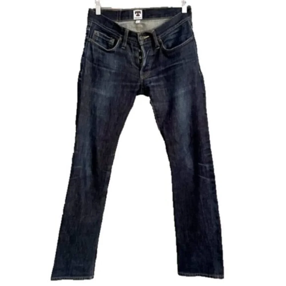 Tellason Dark Wash Low Rise Slim Straight Selvedge Jeans - 28 x 32.5